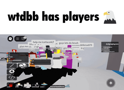 a screenshot of a video game with the words " wtdbb has players "