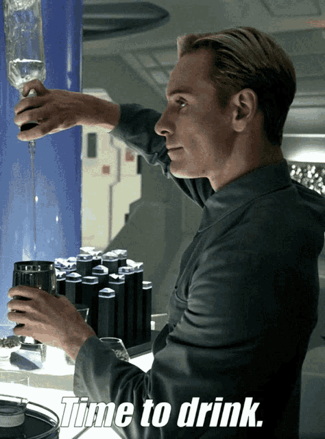 Michael Fassbender Time To Drink GIF