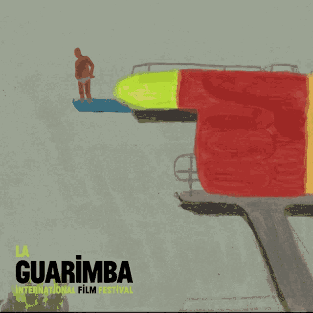 a poster for the guarimba international film festival with a drawing of a gun