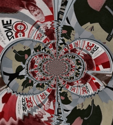 a kaleidoscope of images with the word zone at the center