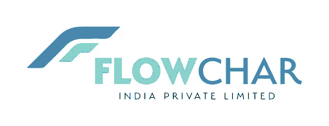 a flowchar india private limited logo with a blue arrow