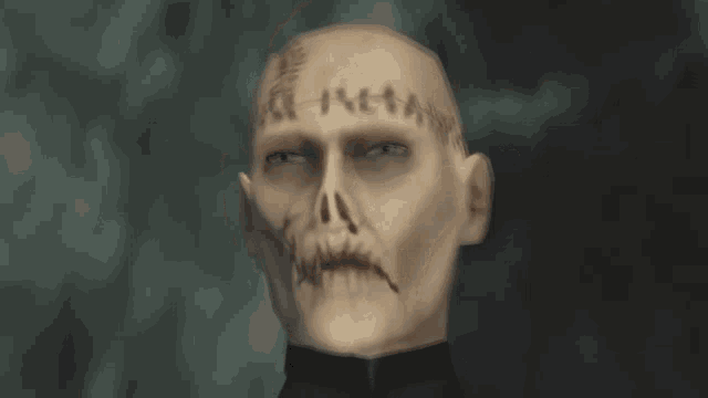 a close up of a man 's face with a tattoo on his forehead that says " i am "