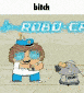 a cartoon character is standing next to a robot on a beach .