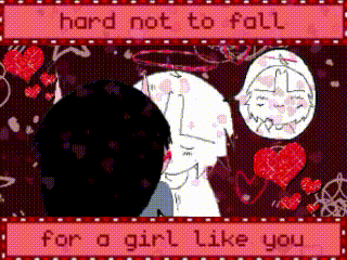 hard not to fall for a girl like you is written on a red background