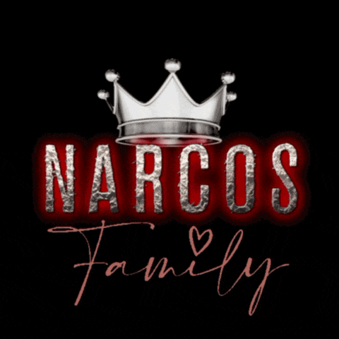 a logo for narcos family with a crown on it