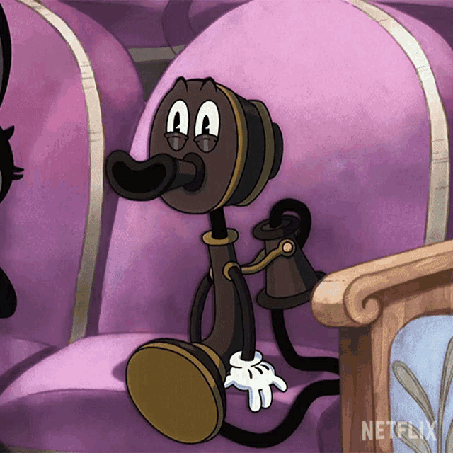 a cartoon character is sitting in a chair with a netflix logo