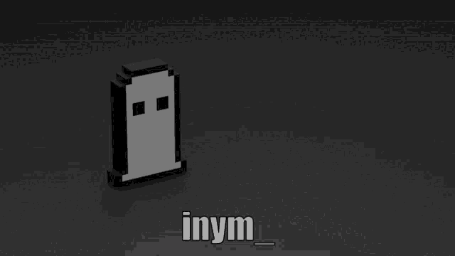 a black background with a pixelated ghost and the word inym below it