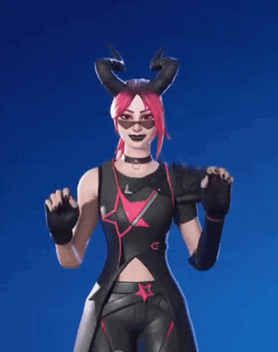 a cartoon character with horns and a star on her chest