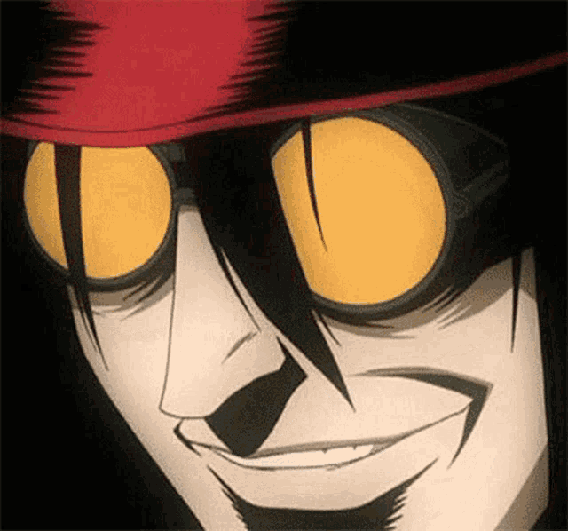 a close up of a cartoon character wearing sunglasses and a red hat