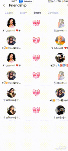 a screenshot of a friendship game on a cellphone