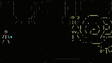 a black background with a few lines that say ' i ' on it