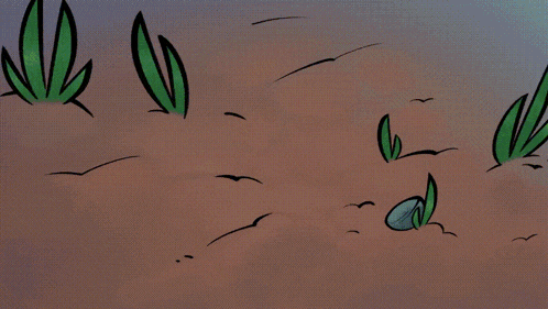 a cartoon drawing of a zombie coming out of the ground