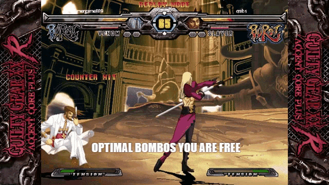 a video game with the words optimal bombos you are free on it