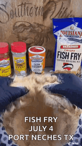 a bag of louisiana fish fry seasoned crispy seafood breading mix