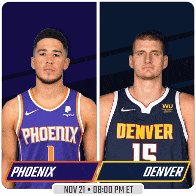 a flyer for a basketball game between the phoenix and denver
