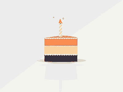 a birthday cake with a single candle on top of it