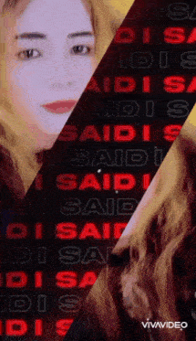 a woman 's face is surrounded by the words said