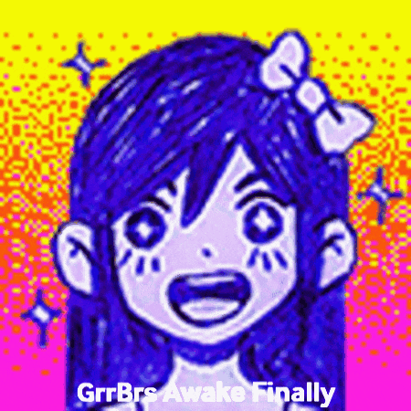 a drawing of a girl with blue hair and a bow in her hair