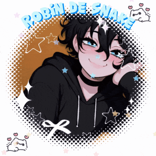 a drawing of a girl with the name robin de snappe on the bottom