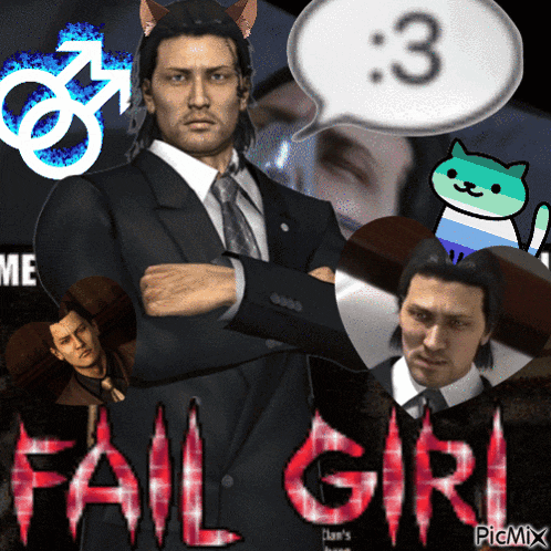 a man in a suit and tie is surrounded by a speech bubble with the number 3