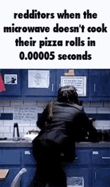 a woman is making pizza rolls in a microwave that does n't cook
