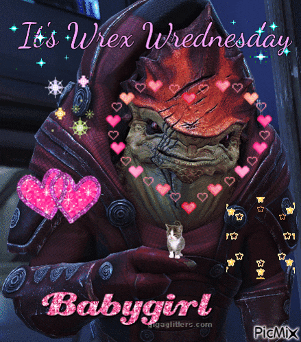 a picture of a video game character says it 's wednesday babygirl