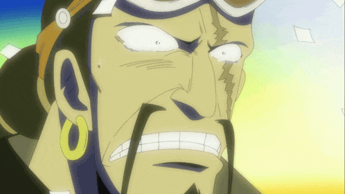 a cartoon of a man with a beard wearing goggles