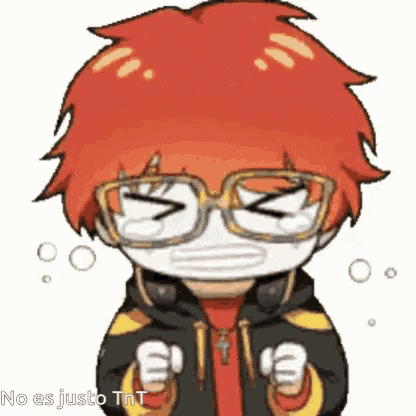 a cartoon character wearing glasses and a mask with the words no es justo tnt on the bottom