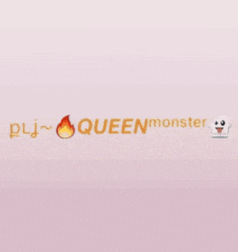 a sign that says queen monster with a smiley face
