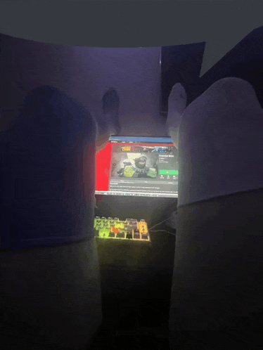a person is playing a video game on a computer screen