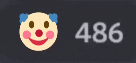 a smiling clown face with the number 515 below it