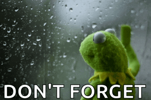 kermit the frog looking out a window with the words " do n't forget "