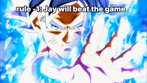 a picture of a cartoon character with the words rule -1 jay will beat the game