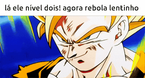 a cartoon of a man with the words " la ele nivel dois agora rebola lentinho " below him