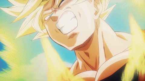 a cartoon drawing of goku and vegeta fighting