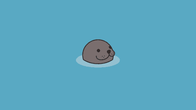 a seal is swimming in the water with a smile on its face