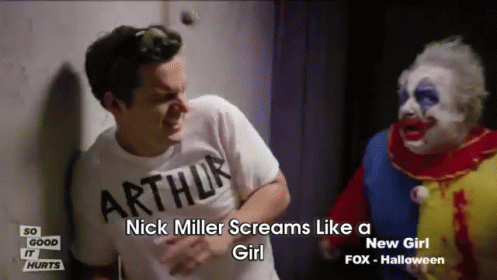 New Girl'S Halloween Episode GIF - New Girl Nick Miller Clown GIFs