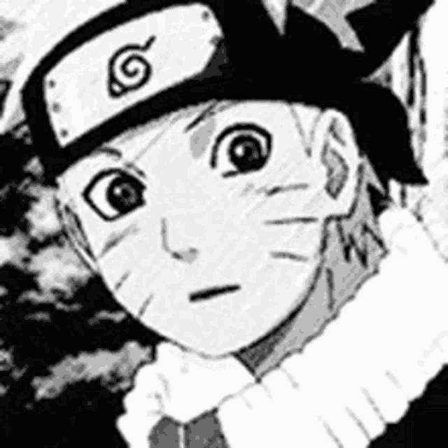 a black and white drawing of a young boy wearing a headband and a scarf .