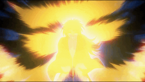 a cartoon character is surrounded by a glowing light