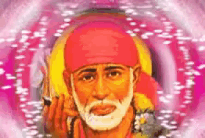 a painting of a man with a beard and a red headband