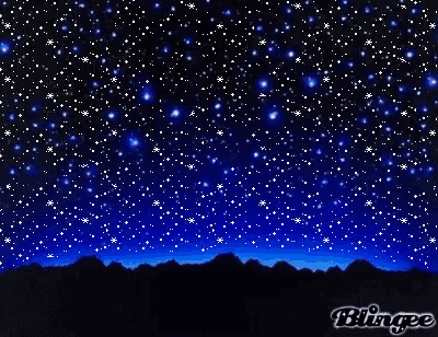 a night sky with a lot of stars and the word blingee