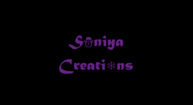 a purple logo for soniya creations is displayed on a black background