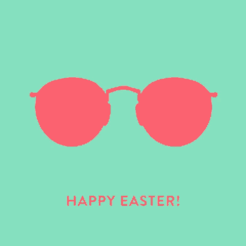 an easter card with a chick wearing sunglasses