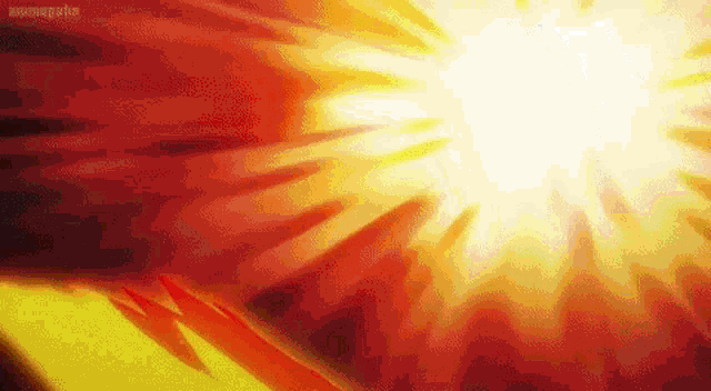 the sun is shining brightly on a red and yellow background with a lot of rays coming out of it .