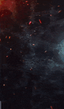 a group of people are surrounded by a large explosion and the word we is visible