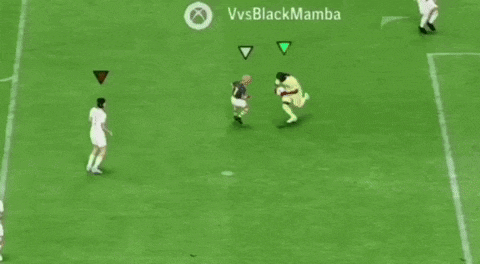 a soccer game is being played on a green field with the name vvsblackmamba