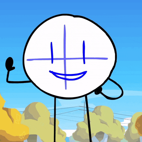 a cartoon drawing of a circle with a cross on it