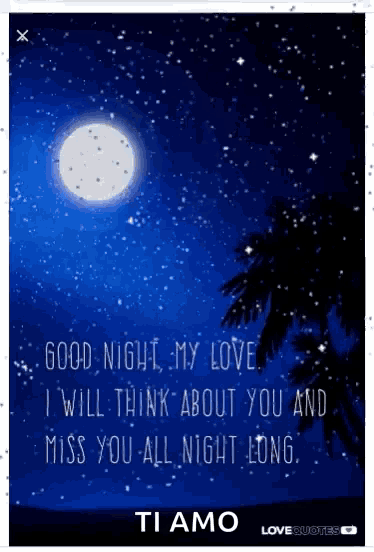 a poster that says good night my love on it