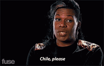 a woman says " chile please " in a video
