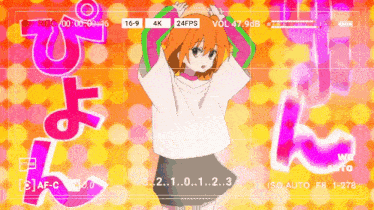 a video of a girl is being recorded at 16 9